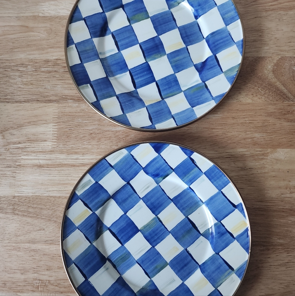 Set of 2 - Royal Check Salad/Dessert Plate - Picture 5 of 9